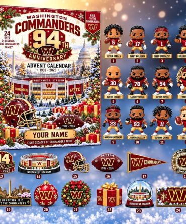 Personalized Washington Commanders 94Th Anniversary Advent Calendar Christmas Tree Ornaments