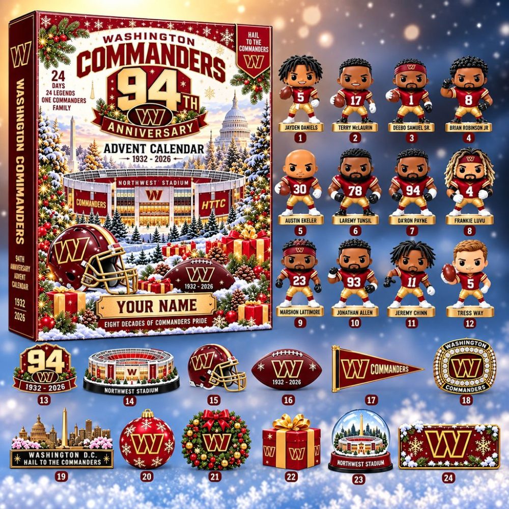 Personalized Washington Commanders 94Th Anniversary Advent Calendar Christmas Tree Ornaments