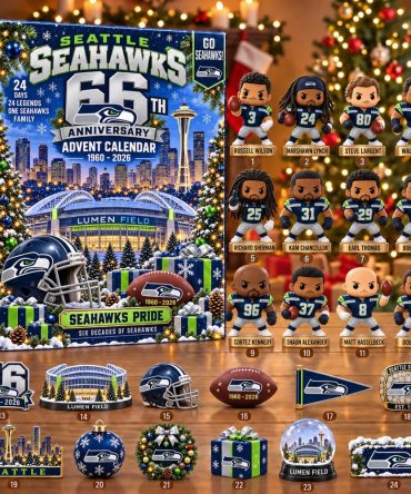 Seattle Seahawks Football 2026 Anniversary Advent Calendar Seahawks Pride Merch Christmas Countdown Gift, 3D Acrylic Collectibles