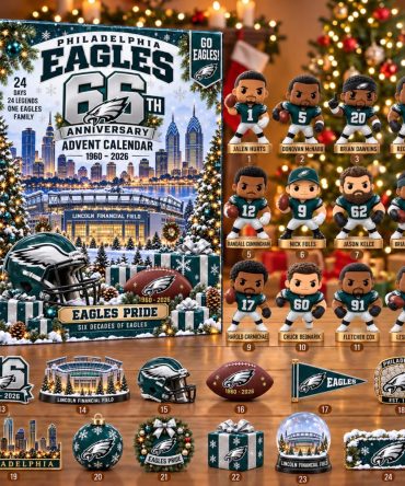 Philadelphia Eagles Football 2026 Anniversary Advent Calendar Eagles Pride Merch Christmas Countdown Gift, 3D Acrylic Collectibles