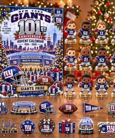 New York Giants Football 2026 Anniversary Advent Calendar Giants Pride Merch Christmas Countdown Gift, 3D Acrylic Collectibles