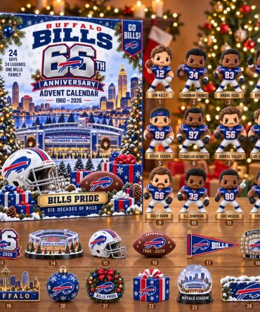 Buffalo Bills 2026 Anniversary Advent Calendar Football Blind Box Merch Gift, 3D Acrylic Collectibles