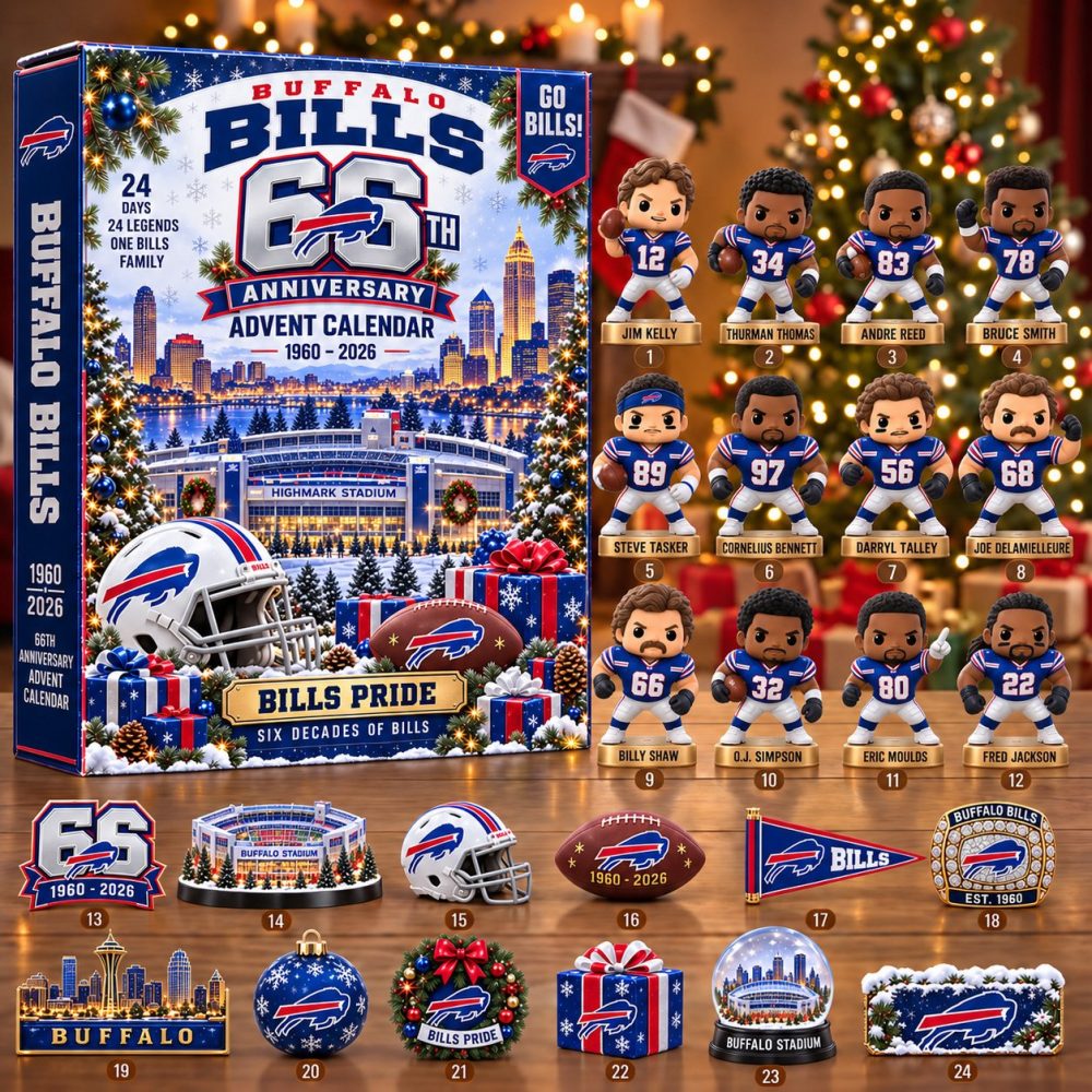 Buffalo Bills 2026 Anniversary Advent Calendar Football Blind Box Merch Gift, 3D Acrylic Collectibles