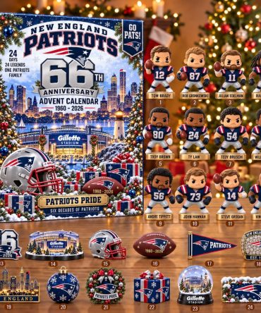 New England Patriots Football 2026 Anniversary Advent Calendar Christmas Countdown Gift For Fan, 3D Acrylic Collectibles