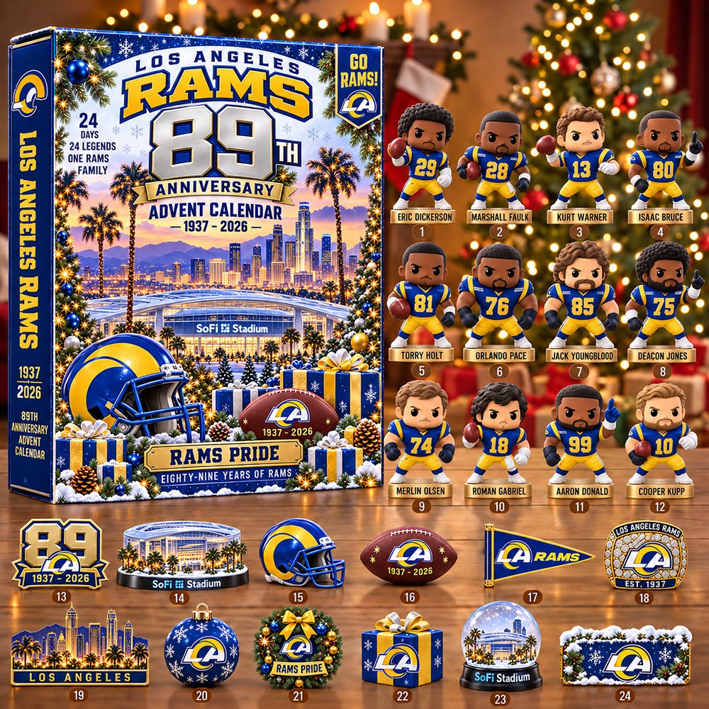 Los Angeles Rams Football 2026 Anniversary Advent Calendar Christmas Countdown Gift Ideas, 3D Acrylic Collectibles