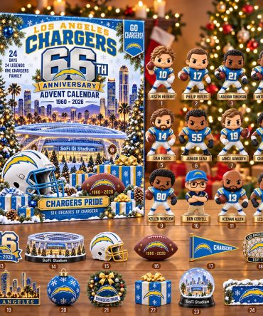 Los Angeles Chargers Football 2026 Anniversary Advent Calendar Christmas Countdown Gift Ideas, 3D Acrylic Collectibles