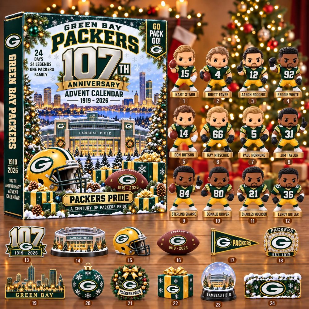 Green Bay Packers Football 2026 Anniversary Advent Calendar Green Bay Packers Merch Christmas Gift, 3D Acrylic Collectibles
