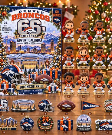 Denver Broncos Football 2026 Anniversary Advent Calendar Christmas Countdown Gift For Fans, 3D Acrylic Collectibles