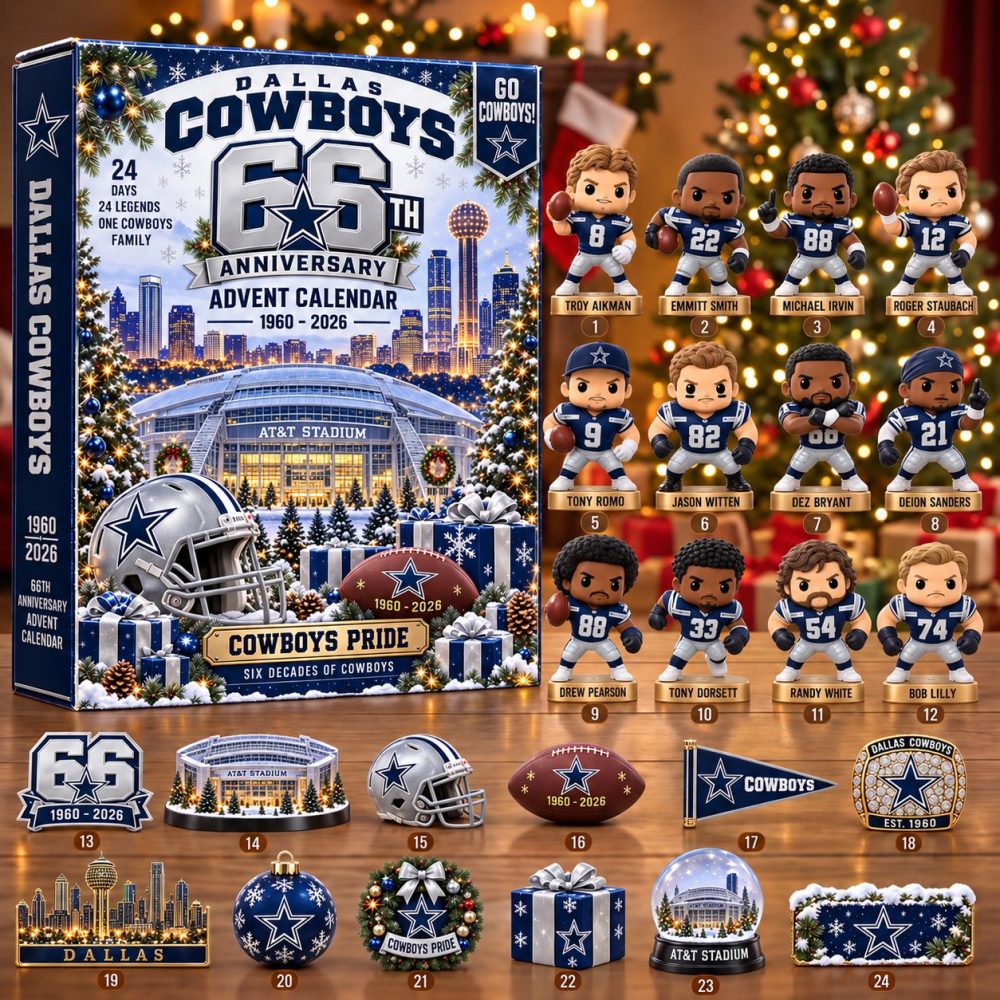Dallas Cowboys Football 2026 Anniversary Advent Calendar Christmas Countdown Gift, 3D Acrylic Collectibles