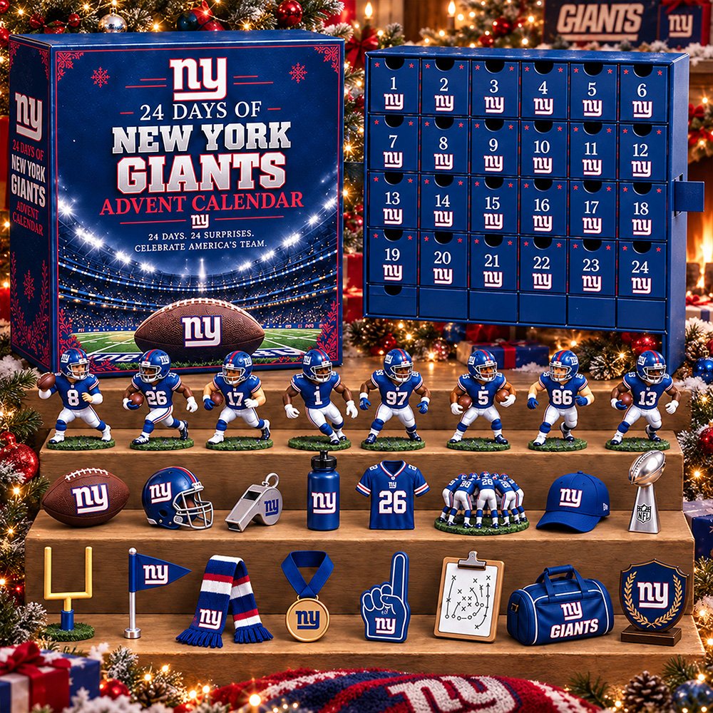 New York Giants 24 Days Christmas Advent 49Ers Pride Merch Christmas Countdown Gift, 3D Acrylic Collectibles