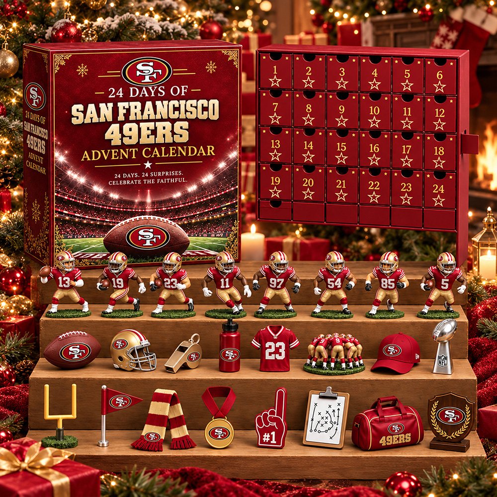 San Francisco 49Ers 24 Days Christmas Advent 49Ers Pride Merch Gift For Football Lovers, 3D Acrylic Collectibles