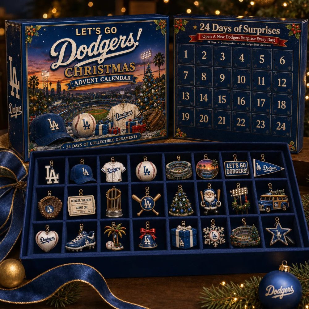 Dodgers Baseball Let’S Go Dodgers Advent Calendar 2026 Doger 24 Day Festive Season Countdown Gift For Son, 3D Acrylic Collectibles