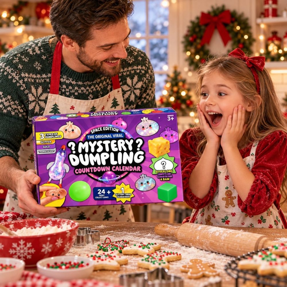 Christmas Mystery Dumpling Advent Calendar 2026 Xmas Countdown Christmas Gifts For Siblings, 3D Acrylic Collectibles