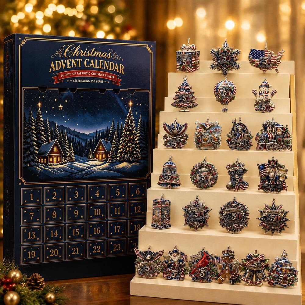 Us Patriotic Christmas Ornament Advent Calendar Stars Independence Christmas Tree Decor Gifts, 3D Acrylic Collectibles