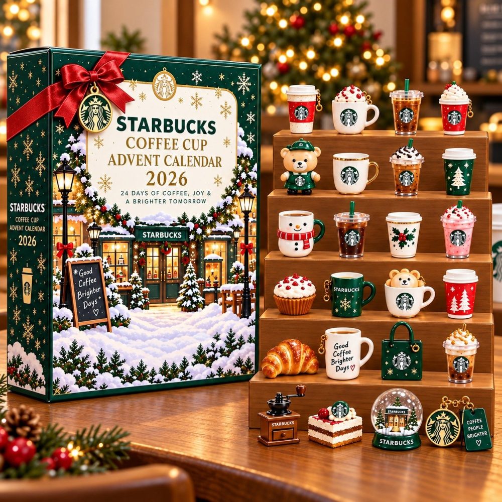 Starbucks Coffee Cup Advent Calendar 2026 24 Acrylic Charms Blind Box Starbucks Fans Gift, 3D Acrylic Collectibles