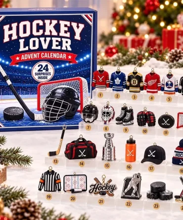 Hockey Lover 2026 Christmas Advent Calendar Christmas Eve Countdown Xmas Gift Ideas, 3D Acrylic Collectibles