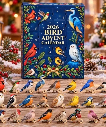Bird 2026 Advent Calendar Christmas Eve Countdown Xmas Gifts For Bird Lovers, 3D Acrylic Collectibles