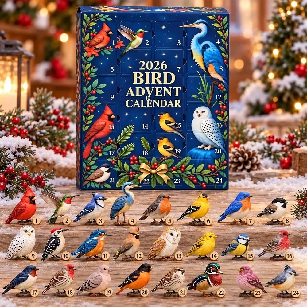 Bird 2026 Advent Calendar Christmas Eve Countdown Xmas Gifts For Bird Lovers, 3D Acrylic Collectibles