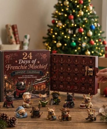 French Bulldog Christmas Advent Calendar Frenchie Mischief Christmas Ornaments Xmas Tree Hanging