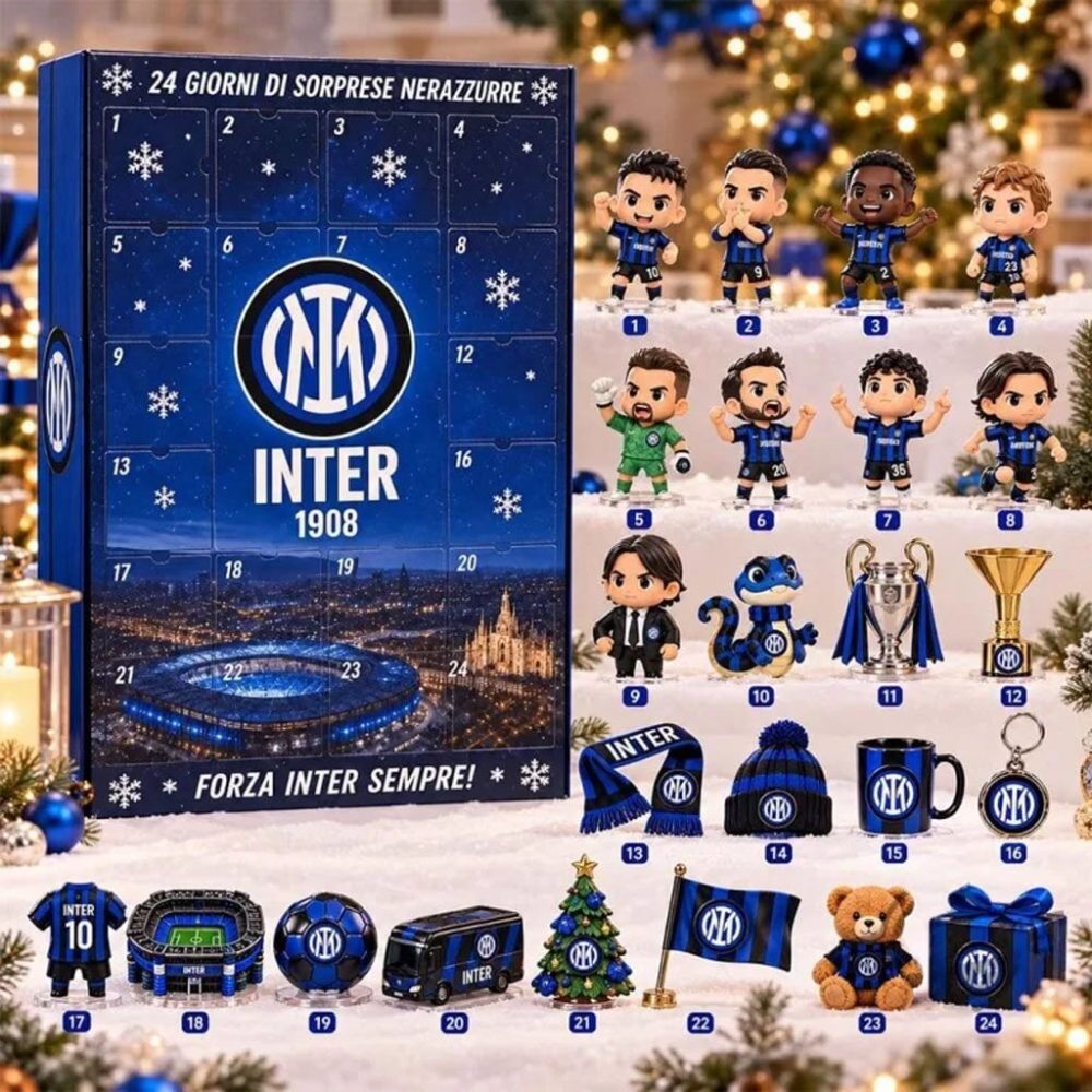 Inter Milan Advent Calendar 2026 24 Days Christmas Ornaments Inter Milan Merch Soccer Fan Gift