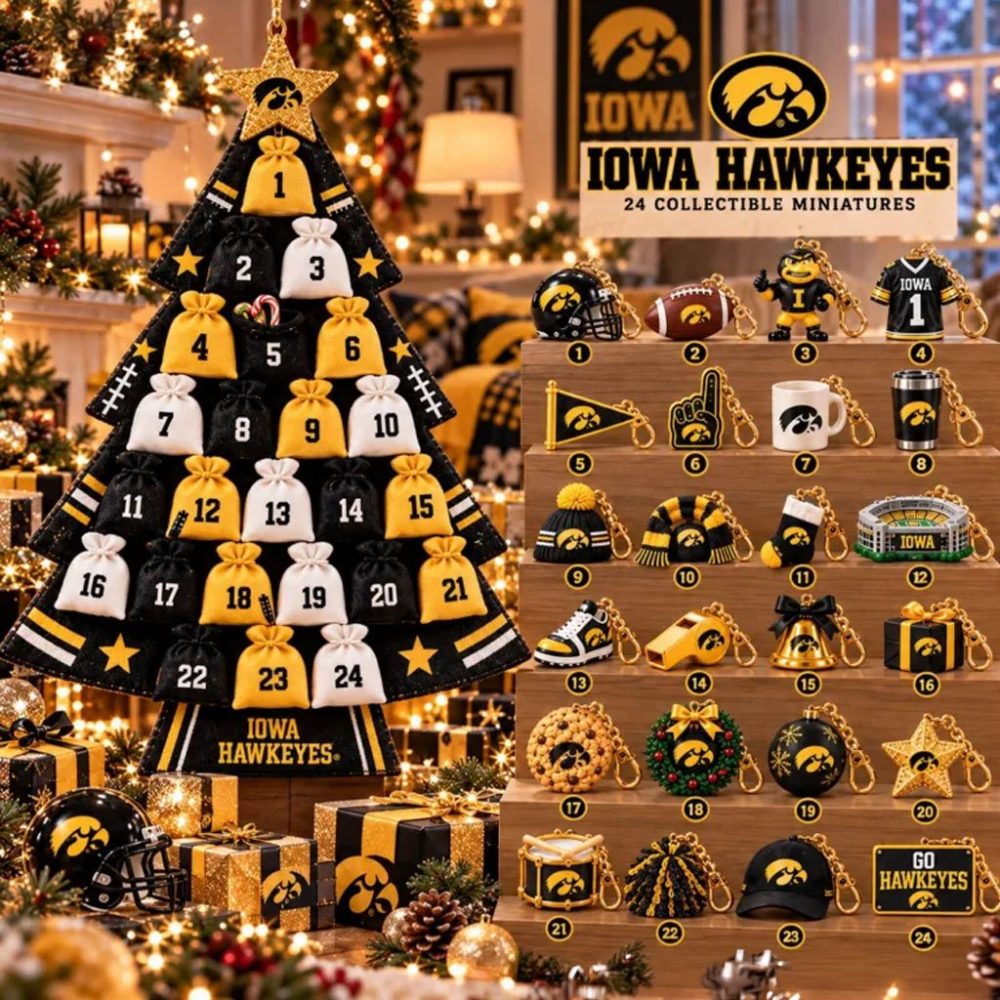 Iowa Hawkeyes Advent Calendar 2026 Collectible Christmas Ornaments Iowa Hawkeyes Merch Fan Gift
