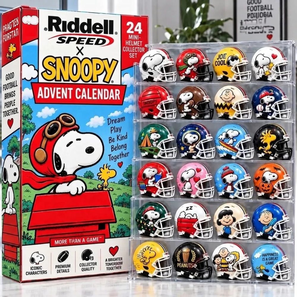 Riddell Snoopy Christmas Advent Calendar Football Helmet Xmas Tree Ornaments Snoopy Merch