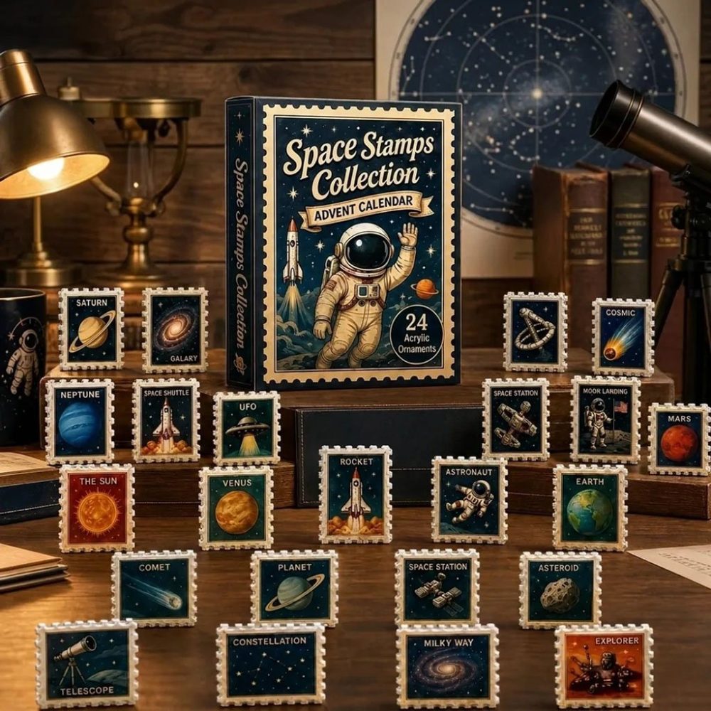 Space Stamps Collection Advent Calendar 2026 Christmas Tree Ornaments Xmas Gift For Son