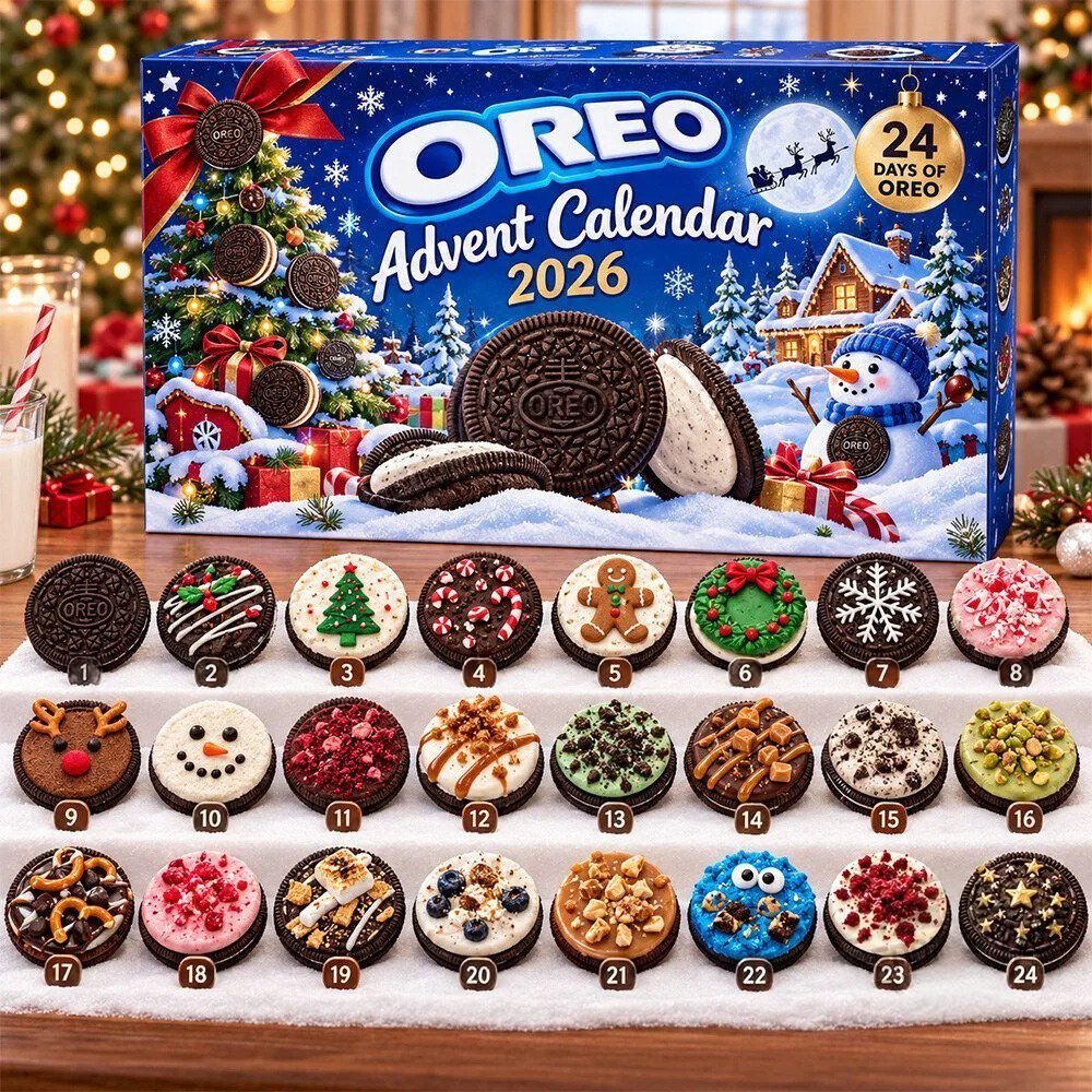 Oreo Advent Calendar 2026 24 Days Of Cookies Countdown Box Holiday Gift Ideas, 3D Acrylic Collectibles