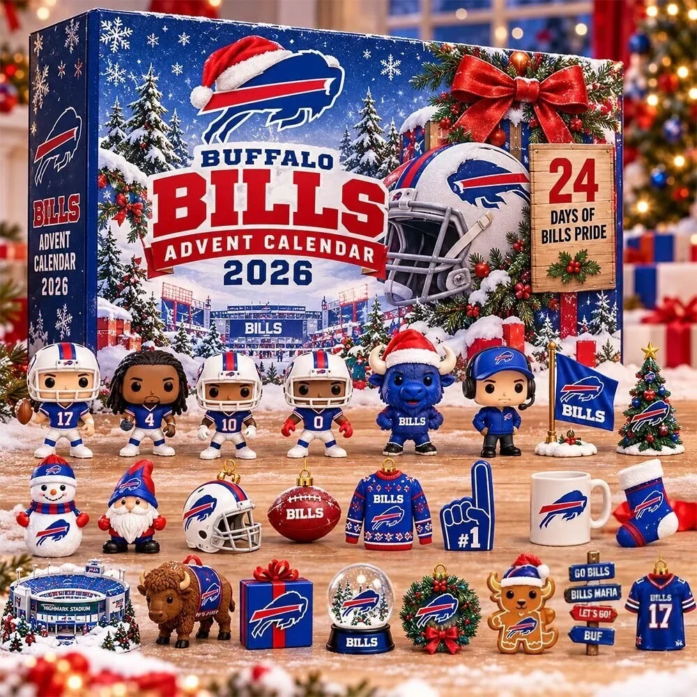 Buffalo Bills Advent Calendar 2026 24 Days Of Buffalo Bills Surprises And Collectibles Football Fan Xmas Gifts, 3D Acrylic Collectibles