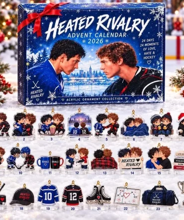 Heated Rivalry Christmas Advent Calendar 2026 24 Days Of Love Hate And Hockey Ornament, 3D Acrylic Collectibles