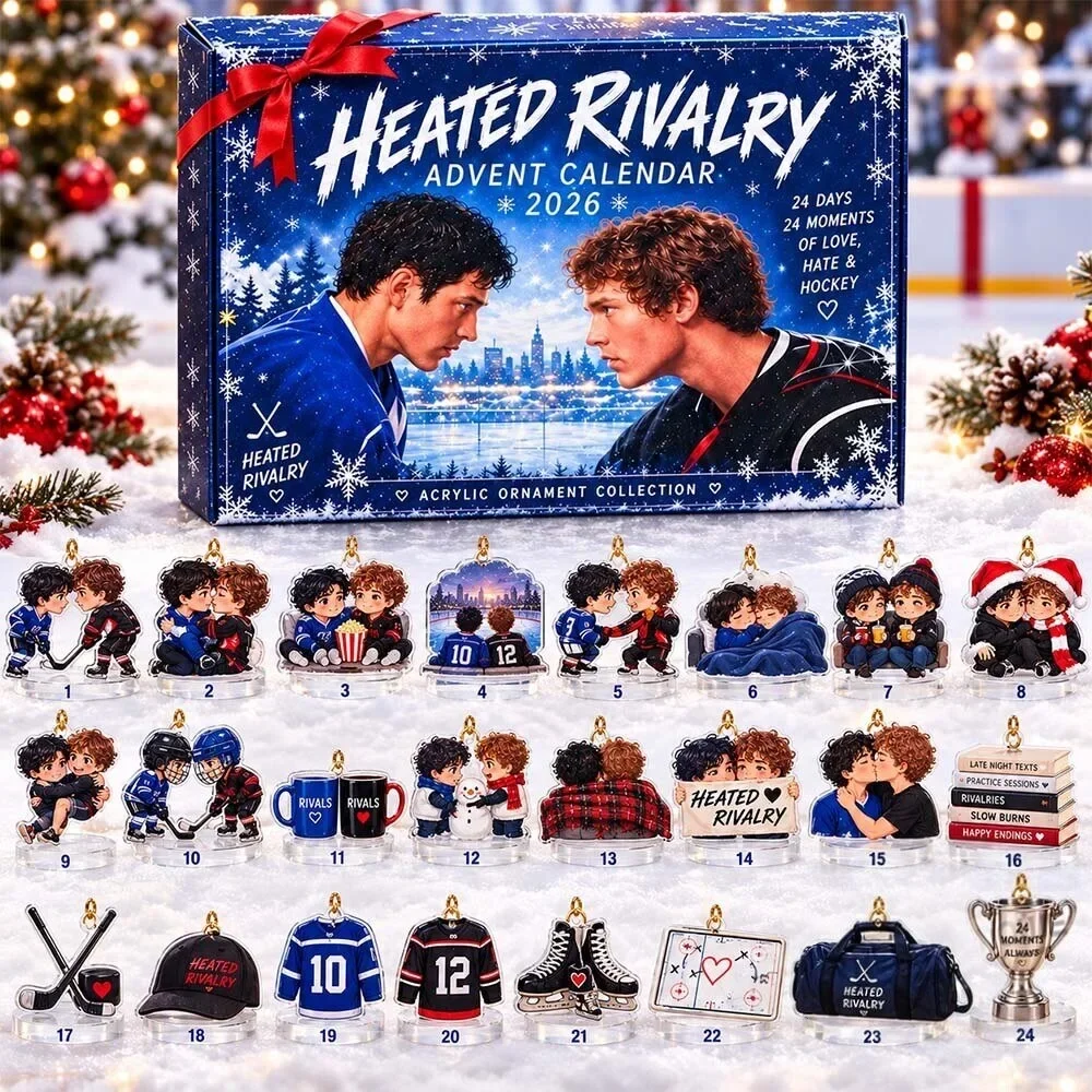 Heated Rivalry Christmas Advent Calendar 2026 24 Days Of Love Hate And Hockey Ornament, 3D Acrylic Collectibles