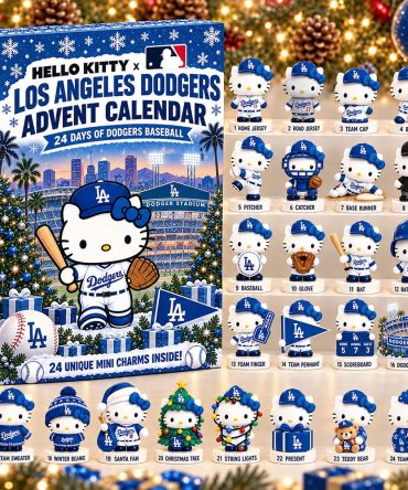 Hello Kitty X Los Angeles Dodgers Baseball Advent Calendar 2026 Christmas Countdown Merch Gift, 3D Acrylic Collectibles