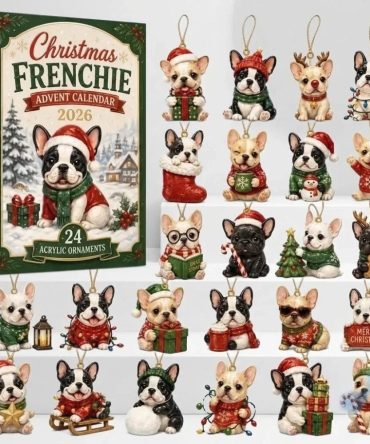 Christmas Frenchie Advent Calendar 2026 French Bulldog Lovers Christmas Tree Ornaments Decor