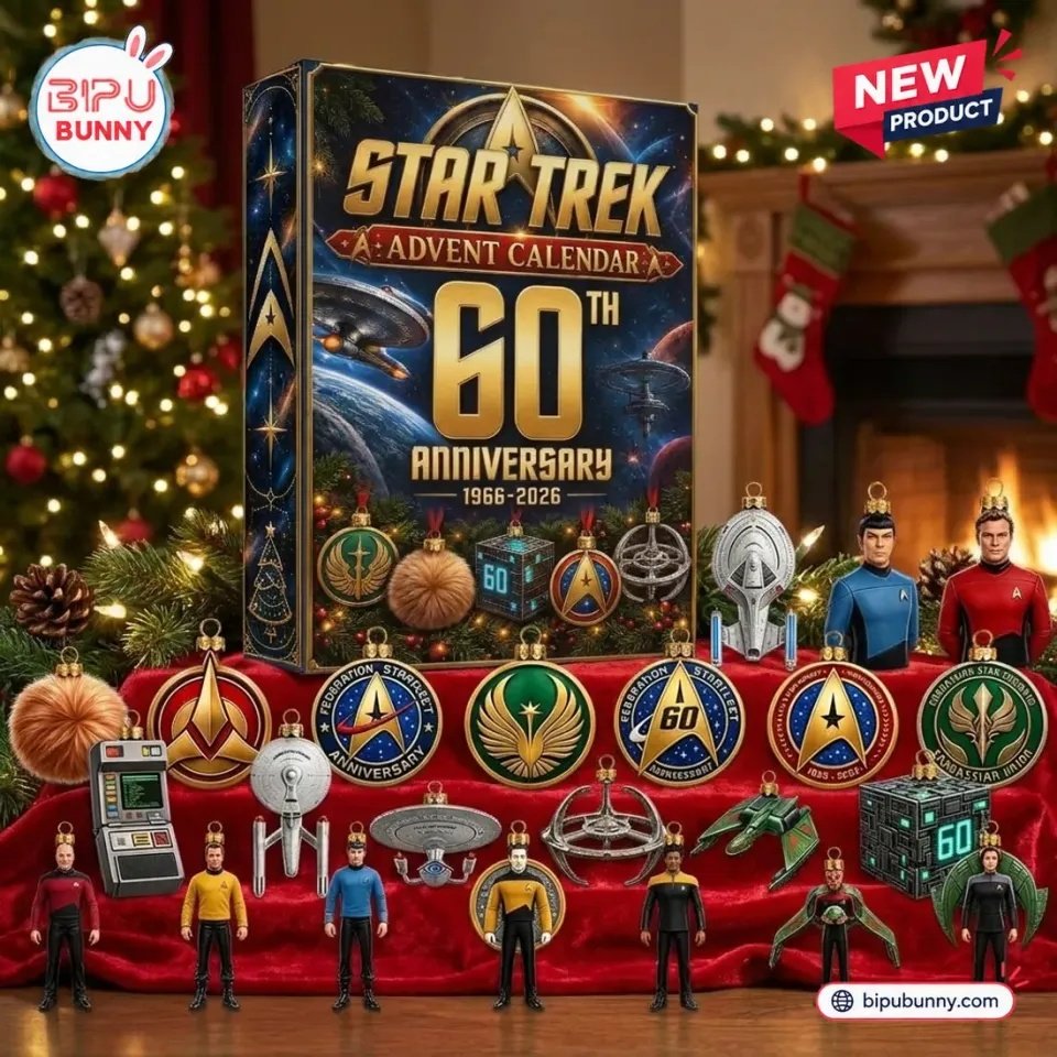 Star Trek 60Th Anniversary Advent Calendar Xmas Tree Decor Sci Fi Movie Fan Gifts, 3D Acrylic Collectibles