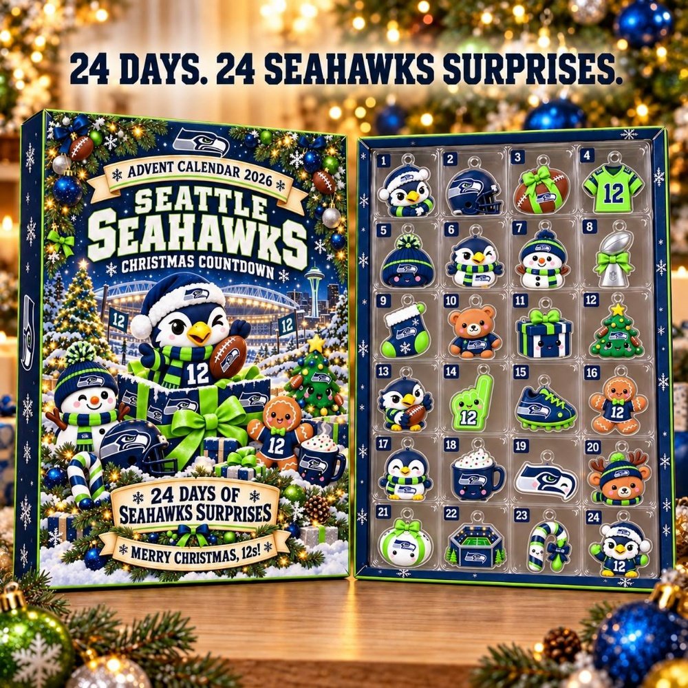 Seattle Seahawks Advent Calendar Christmas Tree Decor Gifts For Best Friend, 3D Acrylic Collectibles