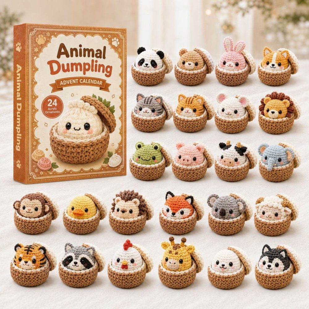 Christmas Animal Dumpling Advent Calendar 2026 24 Day Festive Countdown Best Gift Ideas, 3D Acrylic Collectibles