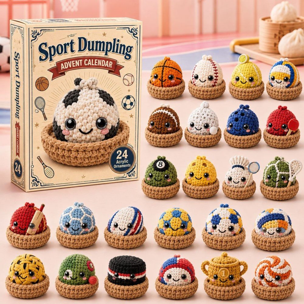 Christmas Sport Dumpling Crochet Advent Calendar 2026 24 Day Holiday Christmas Gift Ideas, 3D Acrylic Collectibles
