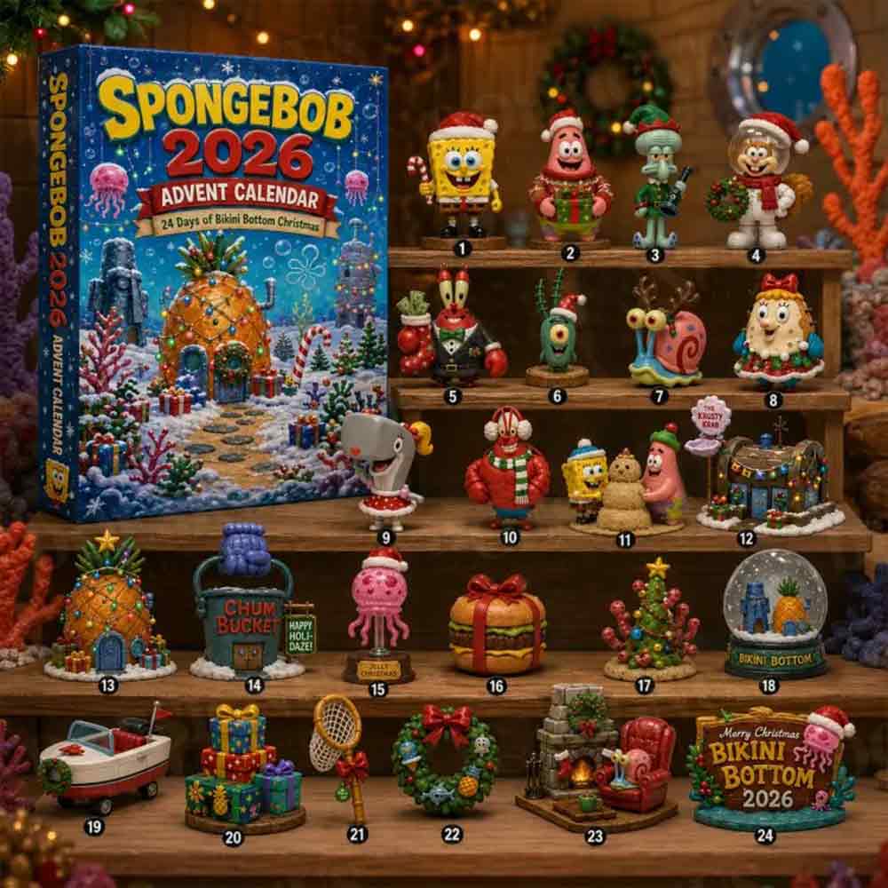 Spongebob Squarepants 2026 Bikini Bottom Christmas Advent Calendar Christmas Countdown Gifts, 3D Acrylic Collectibles