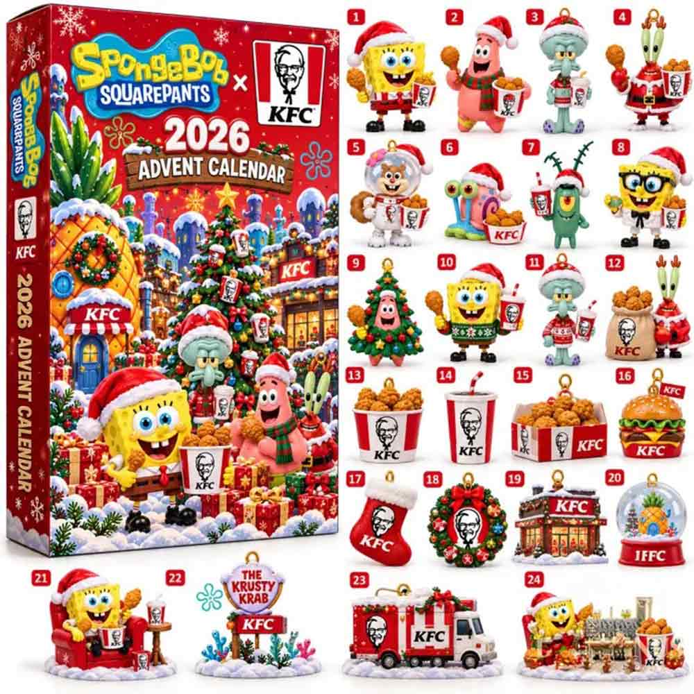 Spongebob Squarepants X Kfc 2026 Advent Calendar 24 Day Holiday Christmas Gift For Family, 3D Acrylic Collectibles