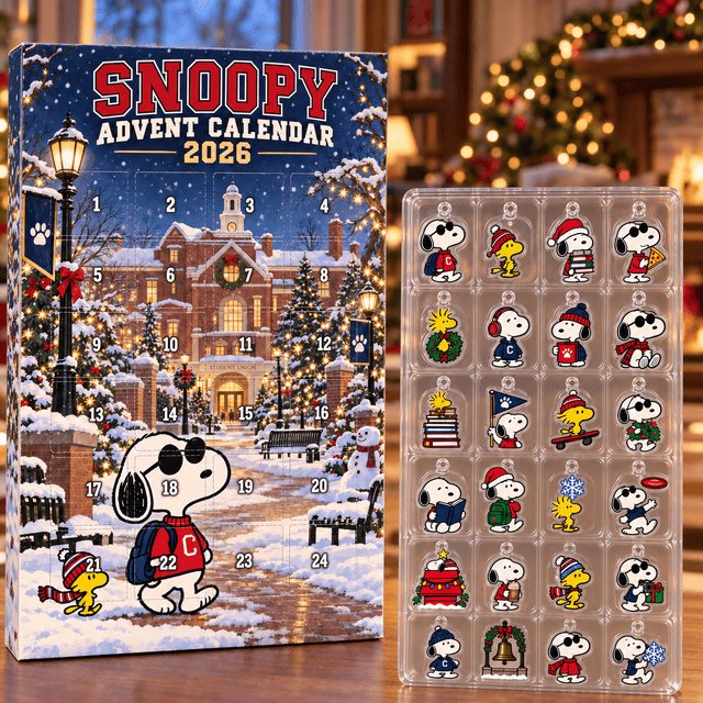 Snoopy Campus Christmas Advent Calendar 2026 24 Day Winter Countdown Gift For Boyfriend, 3D Acrylic Collectibles