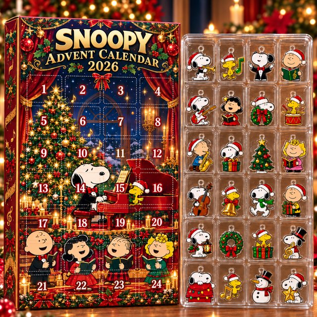Snoopy Christmas Concert Advent Calendar 2026 Christmas Countdown Gift For Friend, 3D Acrylic Collectibles