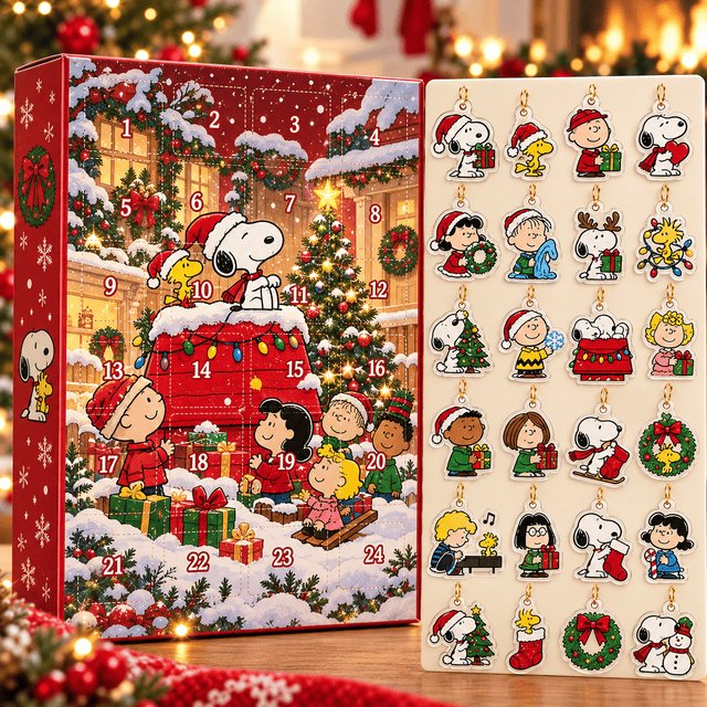 Snoopy Christmas Homecoming Advent Calendar 2026 24 Day December Countdown Great Gifts, 3D Acrylic Collectibles
