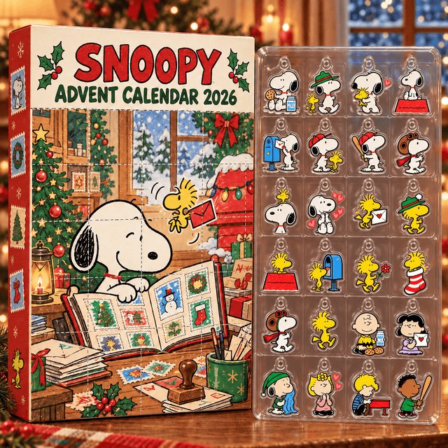 Snoopy Christmas Railway Advent Calendar 2026 24 Day Holiday Christmas Best Gift For Bestie, 3D Acrylic Collectibles