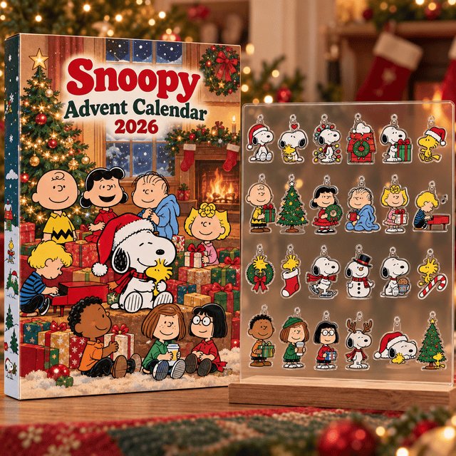 Snoopy Christmas Together Advent Calendar 2026 24 Day Christmas Eve Countdown Gift Ideas, 3D Acrylic Collectibles