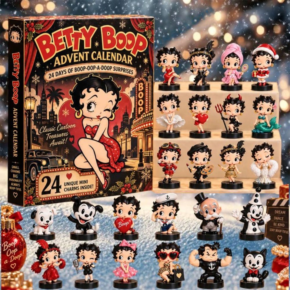 Betty Boop Advent Calendar 24 Days Christmas Tree Ornaments Betty Boop Merch Xmas Gift For Her