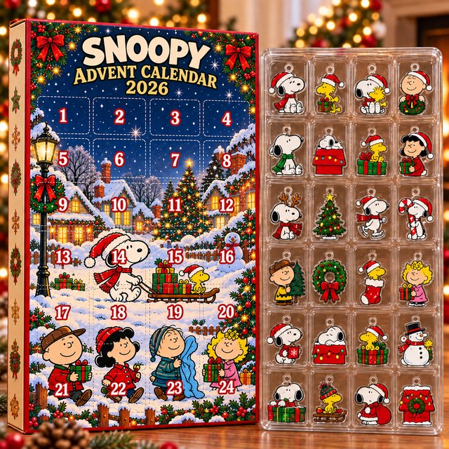Snoopy Holiday Sleigh Ride Advent Calendar 2026 24 Day Countdown To Xmas Best Gift Ideas, 3D Acrylic Collectibles