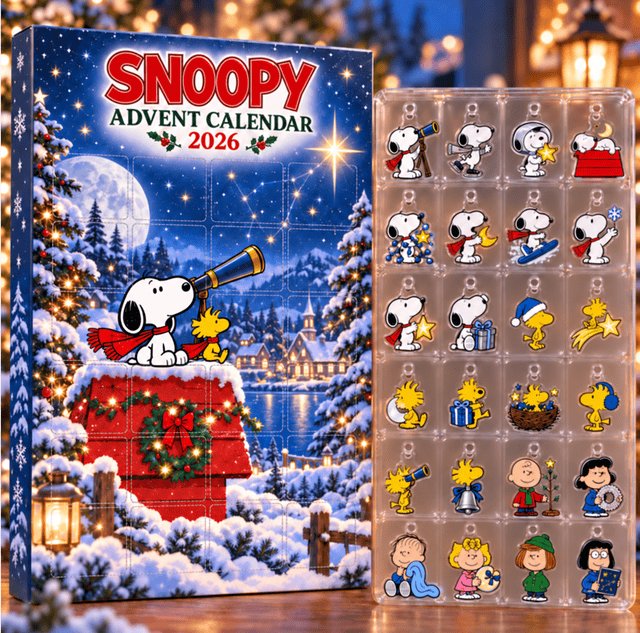 Snoopy Starry Night Wishes Advent Calendar 2026 24 Day Holiday Christmas Gift For Women, 3D Acrylic Collectibles