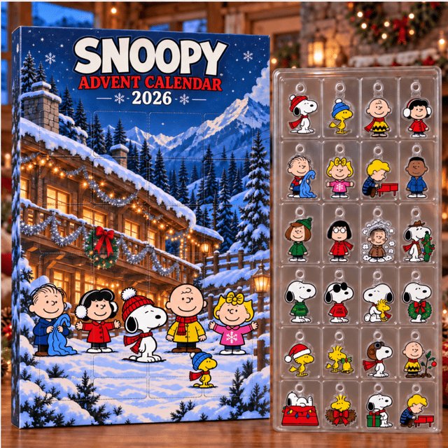 Snoopy Winter Lodge Christmas Advent Calendar 2026 24 Day Xmas Countdown Gift For Her, 3D Acrylic Collectibles