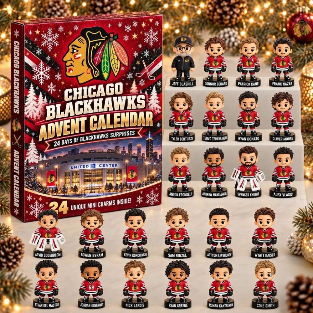 Chicago Blackhawks Advent Calendar Christmas Tree Ornaments Blackhawks Merch Hockey Fan Gifts