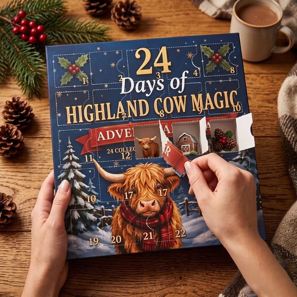 24 Days Of Highland Cow Magic Advent Calendar Cute Animal Christmas Ornament Gift For Kids